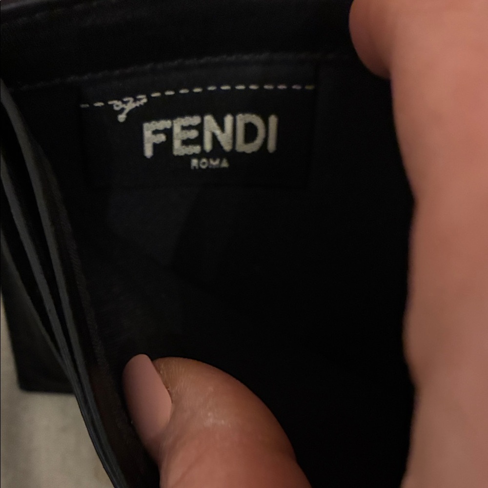 Fendi Black Monster Leather Wallet with Gold Accents - Picture 5 of 6